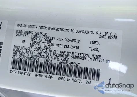 2025 Toyota Tacoma Trd Sport z USA, uszkodzony, nr VIN 3TYLB5JN8ST070834